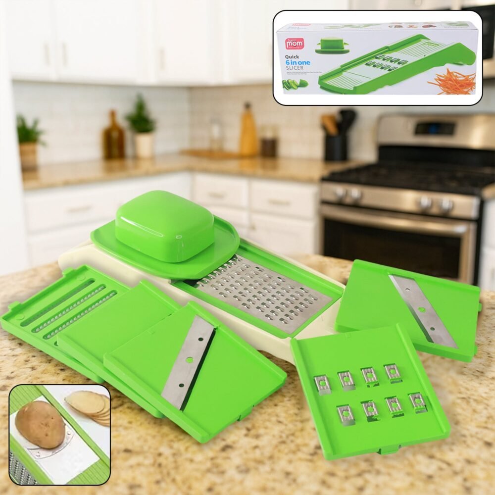 6-in-1 Vegetable Slicer – Multipurpose Kitchen Cutter with SS Blades