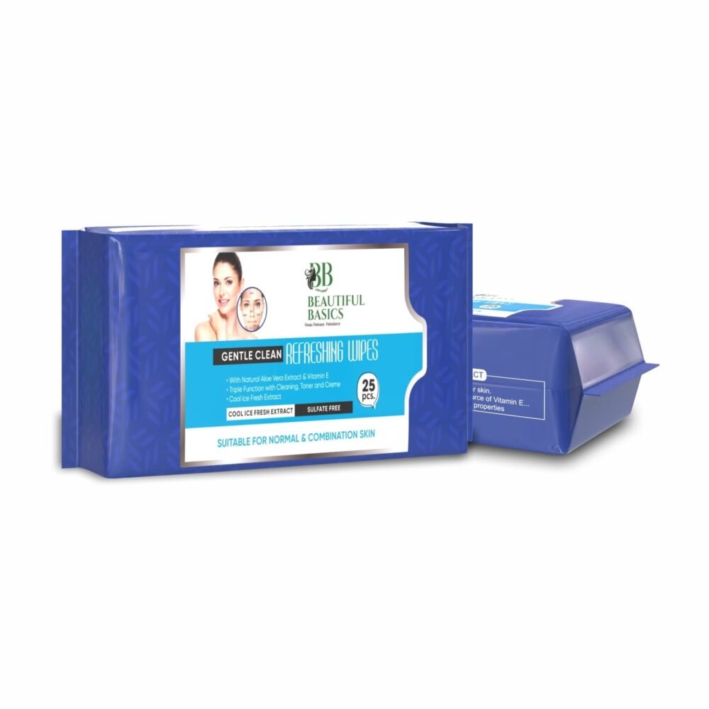 Oily Skin Face Wipes ñ Refreshing Cleansing | Beautiful Basics (2x50)