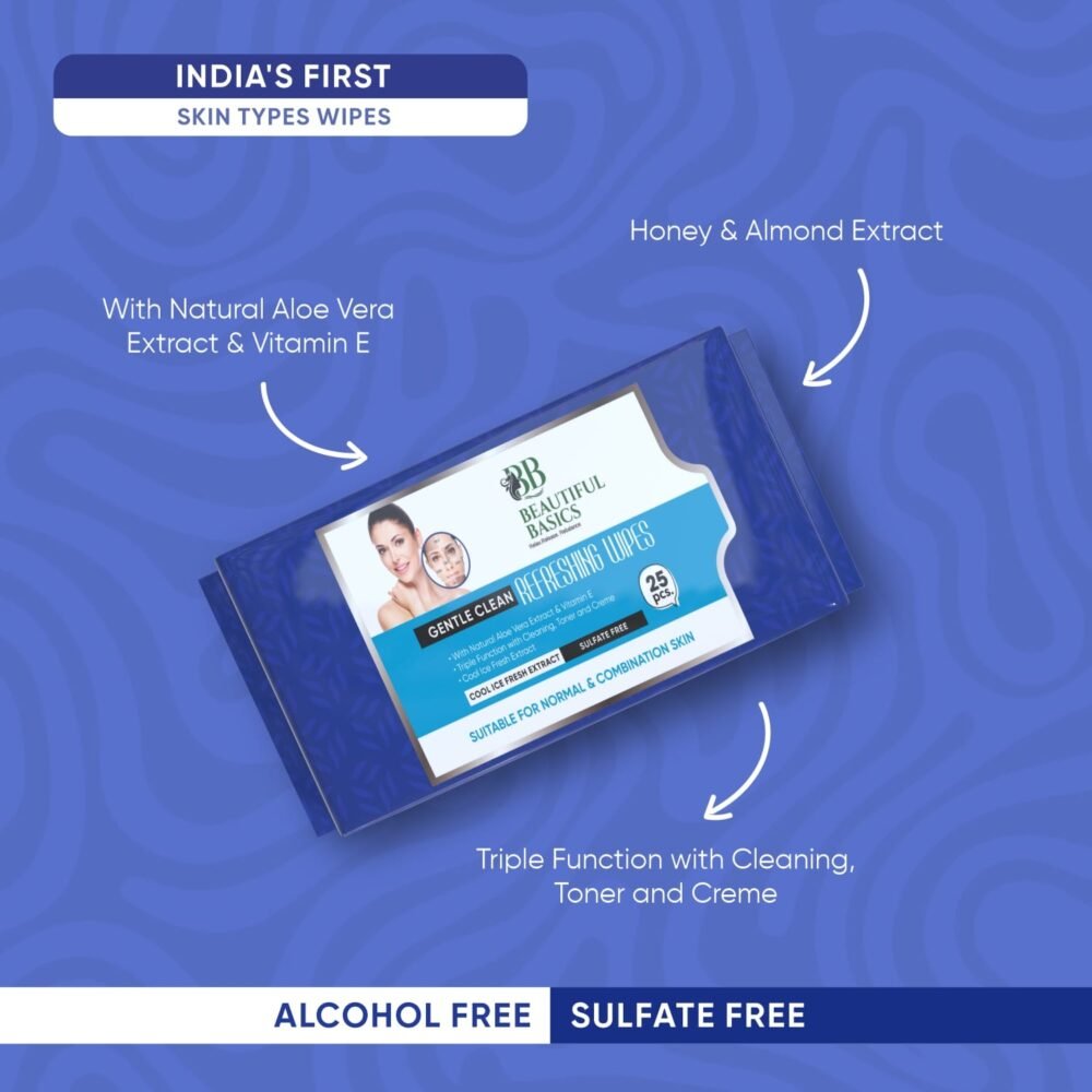 Oily Skin Face Wipes ñ Refreshing Cleansing | Beautiful Basics (2x50)