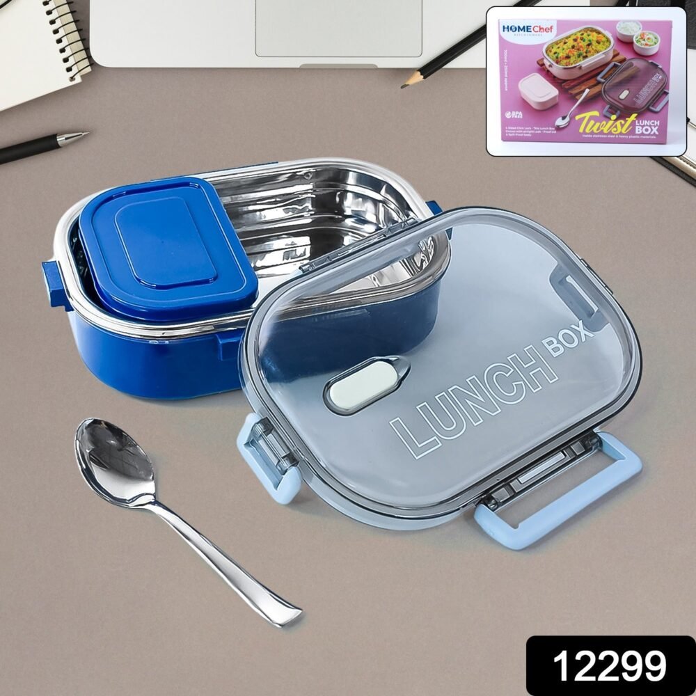 Steel Lunch Box – Airtight, Leak-Proof, Dual Compartment 1000ml