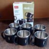 Stainless Steel Desk Mug Set – Durable 150ml Tea & Coffee Cups