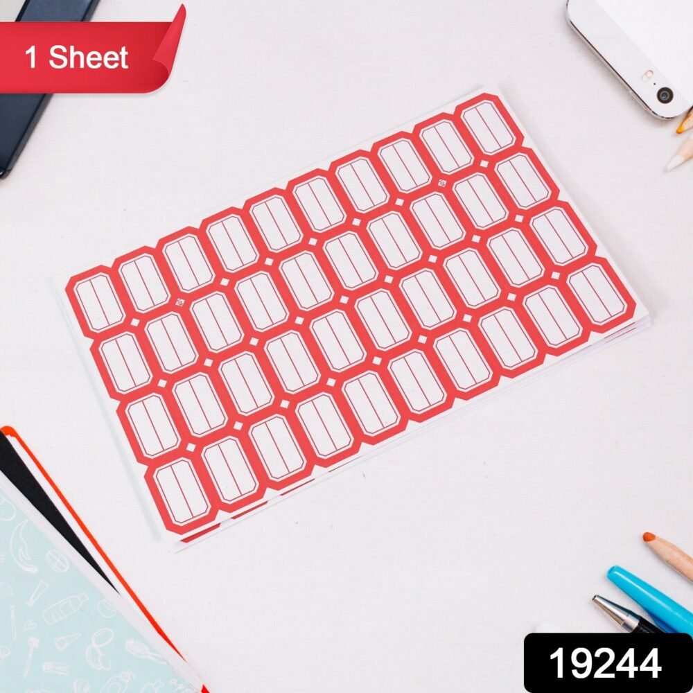 Writable Label Sticker Sheet – Bold Red Border for Easy Identification