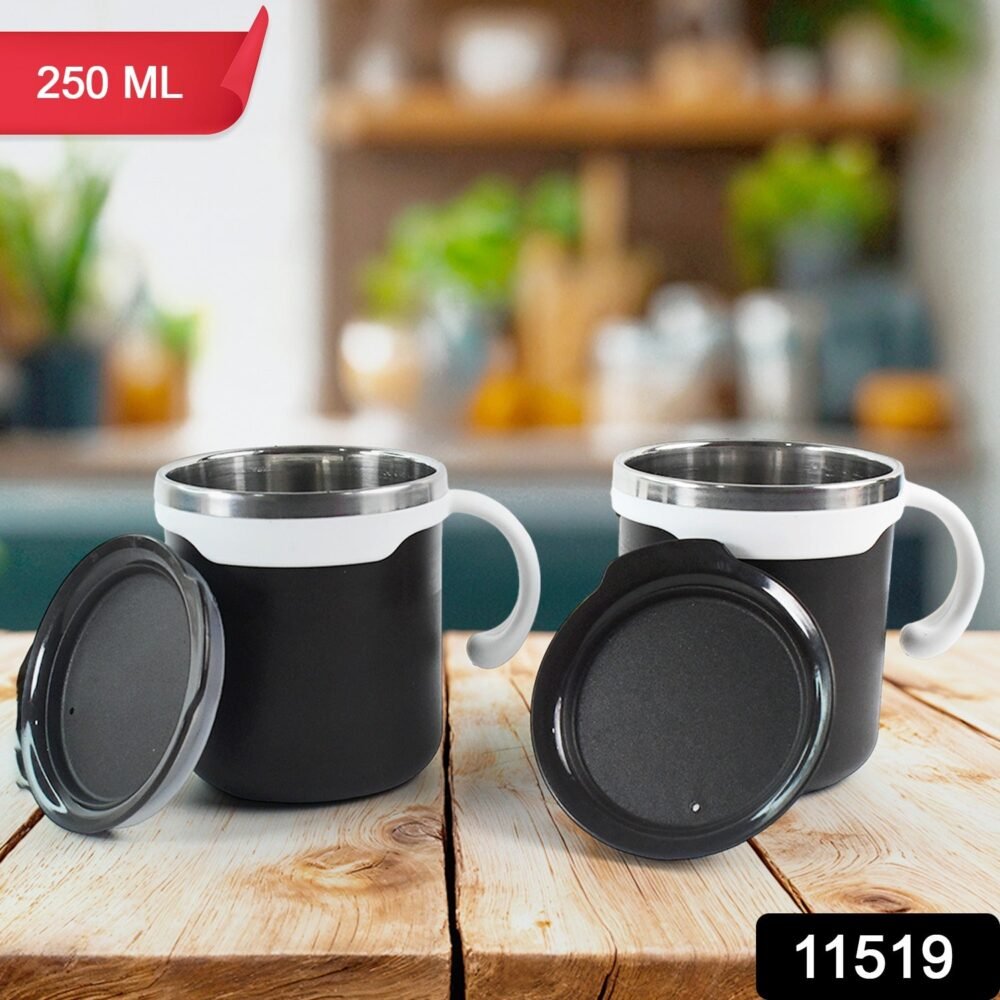 Mocha Mug Set – Premium 250ml Insulated Coffee Cups with Lid