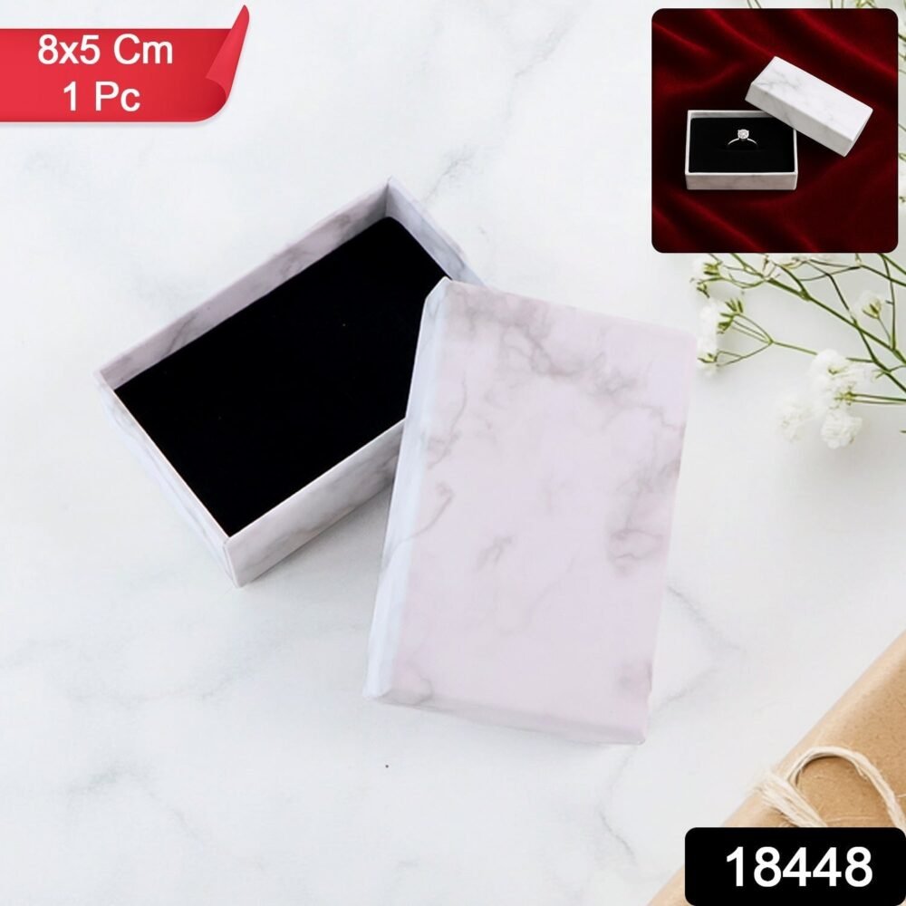Marble Jewelry Gift Box 8x5 cm – Elegant Velvet Insert