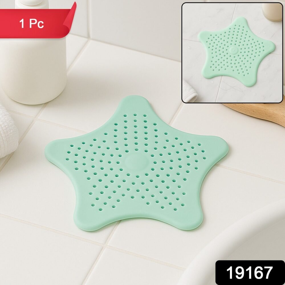 Silicone Star Shaped Sink Strainer – Mint Green Hair Catcher