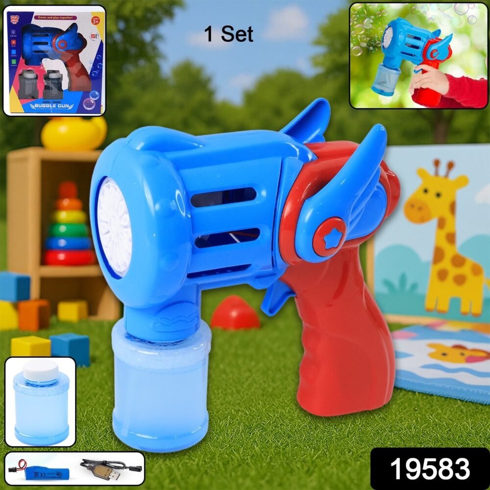 Rechargeable Bubble Gun Toy – USB Charged Automatic Bubble Blower
