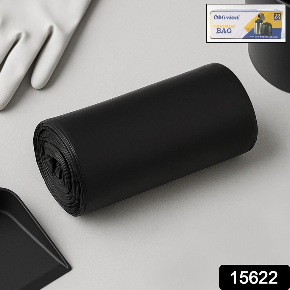 Medium Eco-Friendly Black Garbage Bags 24x32 Inch - Durable Waste Solution