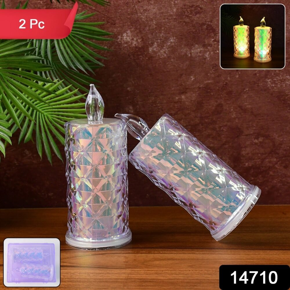 LED Candle Lights – Decorative Holographic Set of 2 with Flickering Glow