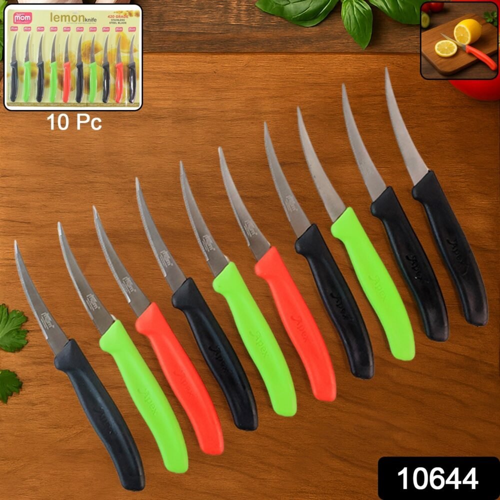 Lemon Knife Set – 10 Pc Stainless Steel Kitchen Cutting Knives