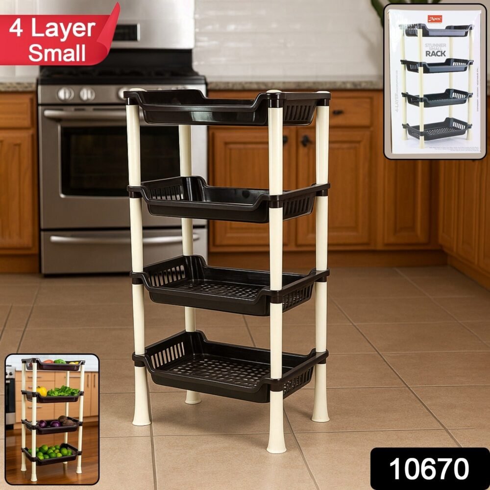 Plastic Storage Rack – 4-Layer Multi-Purpose Organizer
