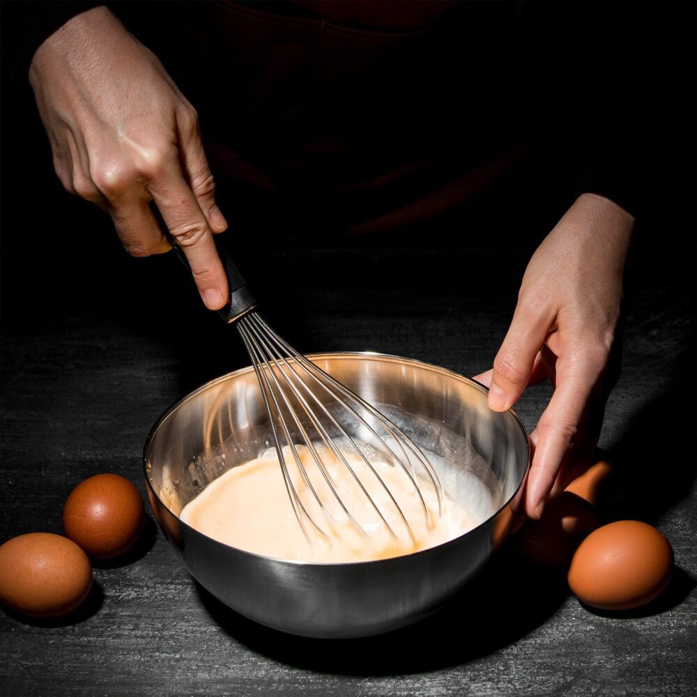 Stainless Steel Hand Whisk – Durable Medium Size with Ergonomic Handle