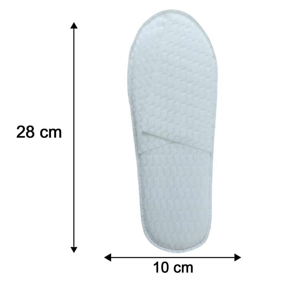 WhiteDisposableSlippers-size.jpg Disposable Hotel Slippers – Hygienic Single-Use Guest Footwear