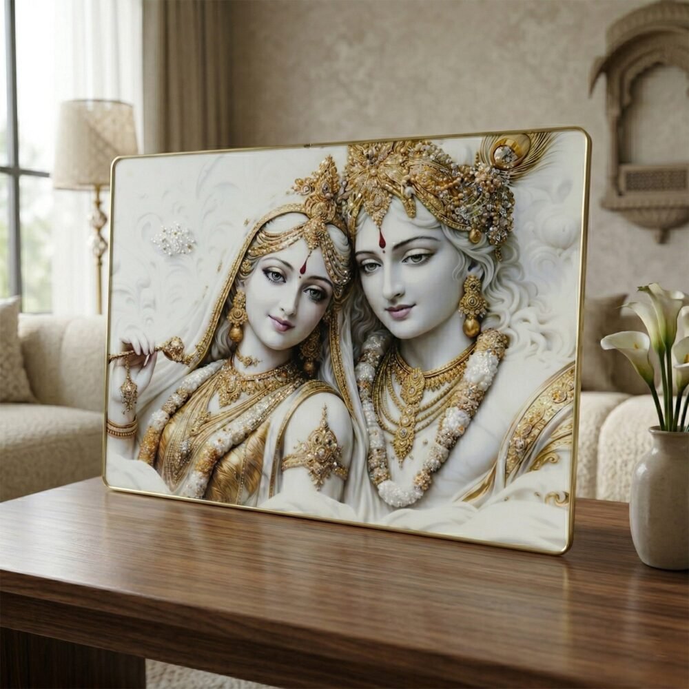 WhiteRadhaKrishnaWallPainting03-03.jpg Premium Radha Krishna Wall Art – Elegant Spiritual Home Decor