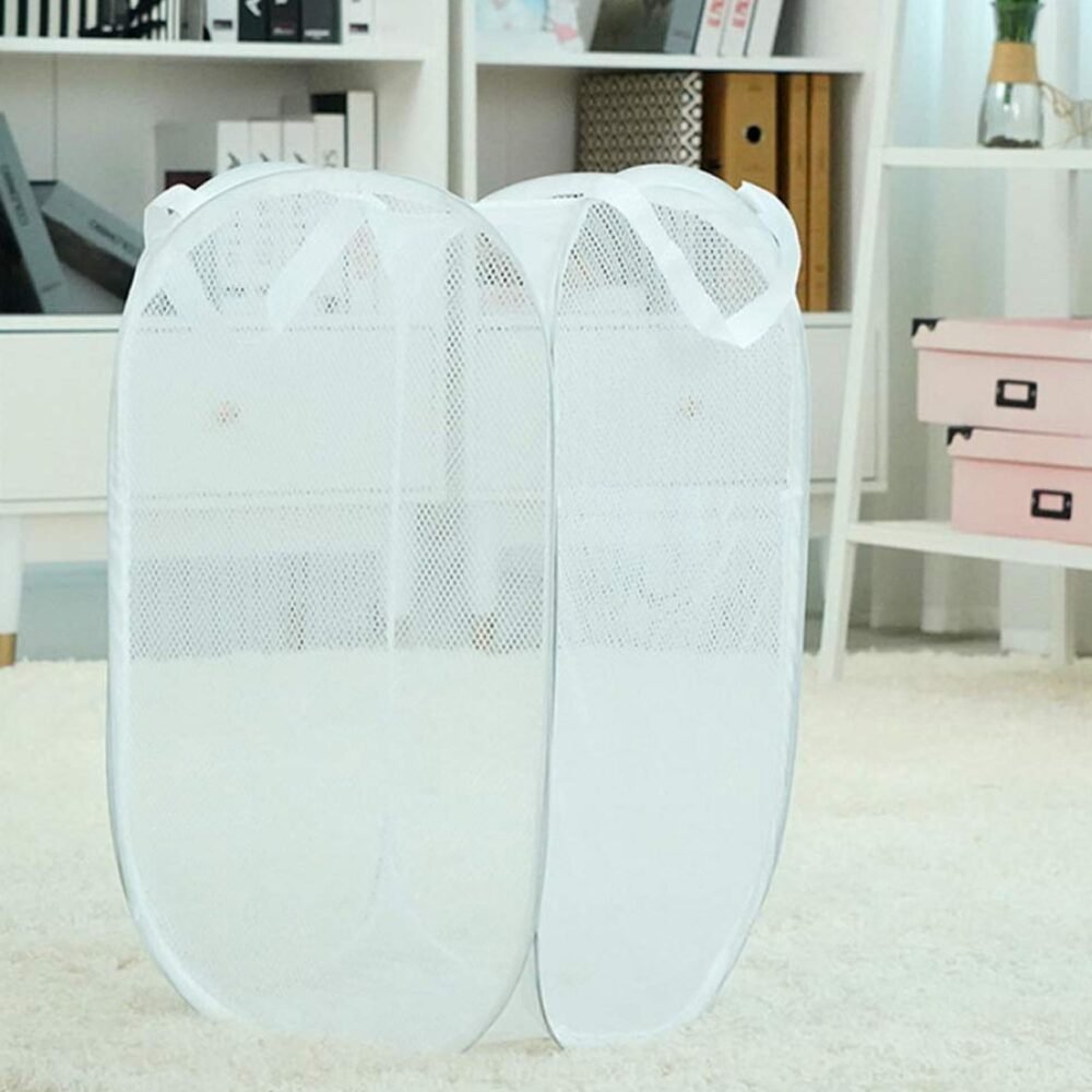 Foldable Mesh Laundry Basket – Space-Saving & Breathable Organizer