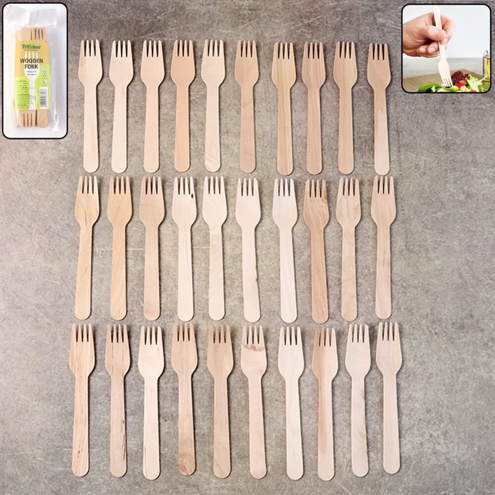 Wooden Fork 160mm – Eco-Friendly Disposable Birchwood Cutlery