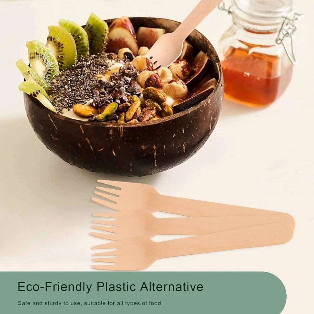 Wooden Fork 160mm – Eco-Friendly Disposable Birchwood Cutlery