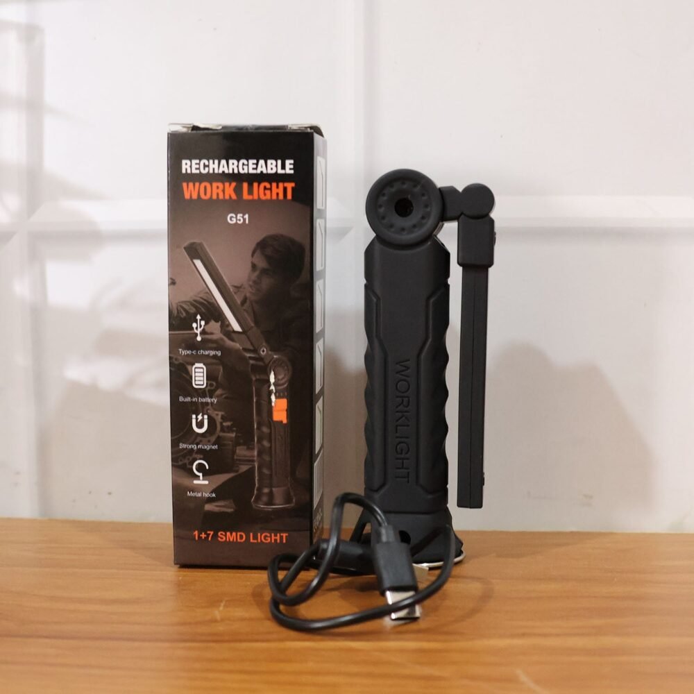 Rechargeable LED Work Light – Compact with Adjustable Arm & Magnetic Base