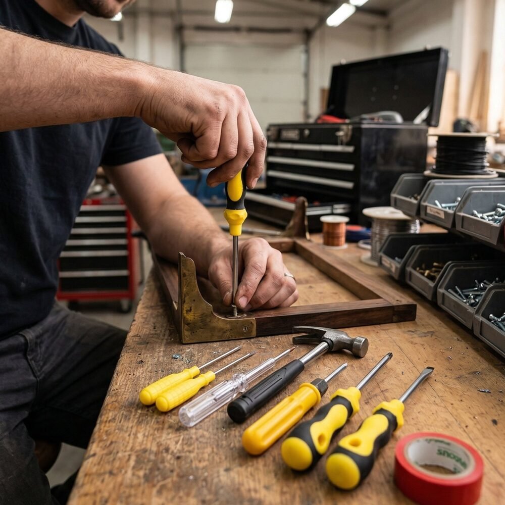 XinFEIHardwareTools-05.jpg 8 in 1 Hand Tool Kit – Compact DIY Repair & Maintenance Set