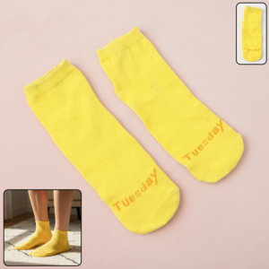 YellolwSocks-WOSKU-01.png Yellow Casual Socks – Soft Comfort Crew Socks 1 Pair