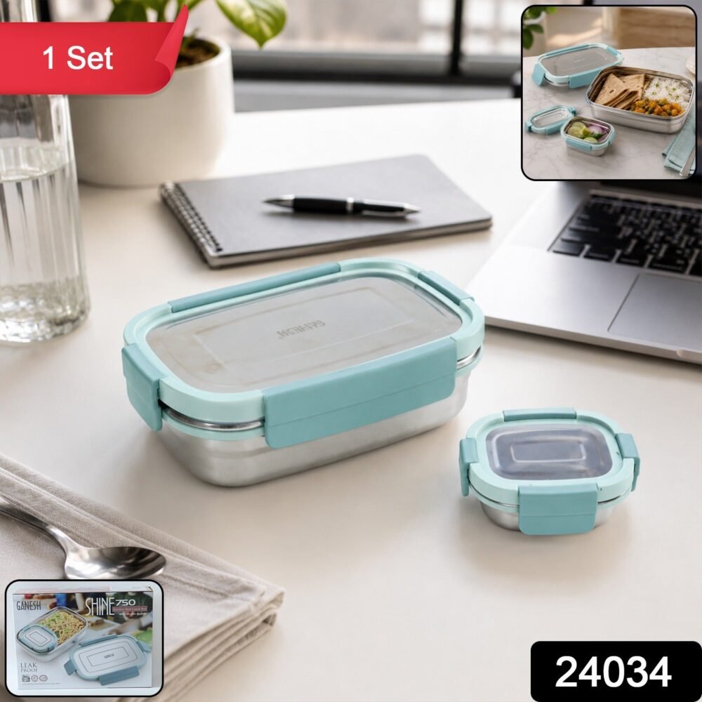 Stainless Steel Lunch Box Set – Leak-Resistant & Easy to Carry