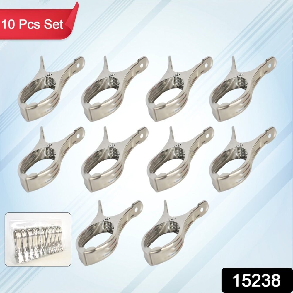Stainless Steel Clothespins – Windproof, Durable Laundry Clips (10 Pcs)