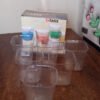 Transparent Diamond Plastic Glass Set – 6 Pieces with Tray