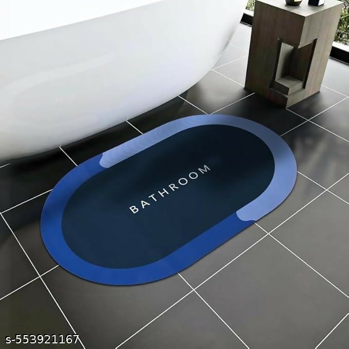 Non-Slip Oval Bath Mat – Super Absorbent Soft Velvet Surface
