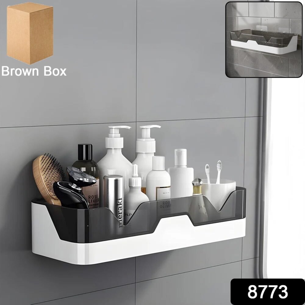 Adhesive Plastic Storage Shelf – Wall Mounted Space Saver
