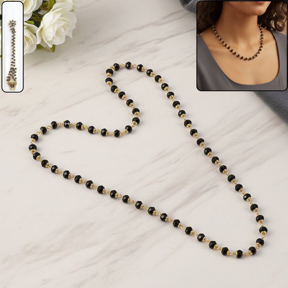 Black Beads Mangalsutra Necklace – Elegant Traditional Jewelry for Women