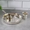 Stainless Steel Pooja Thali Set – Complete 4-Piece Dining Set