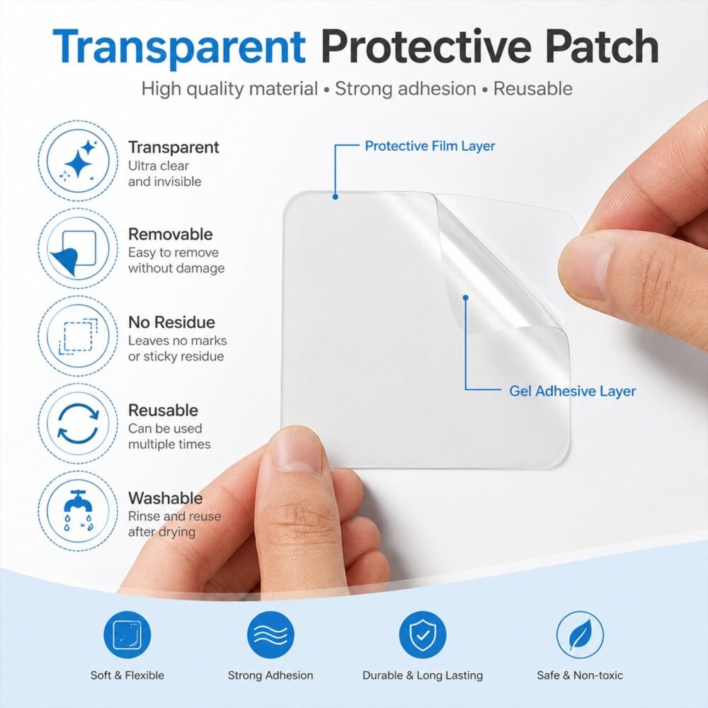 Double-Side Transparent Nano Adhesive Tape – Reusable & Waterproof