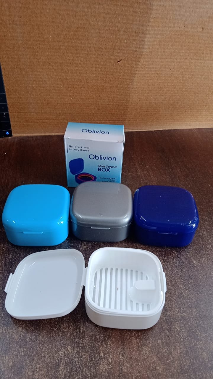 Multi-Purpose Storage Box with Lid & Drain Tray – Compact Organizer