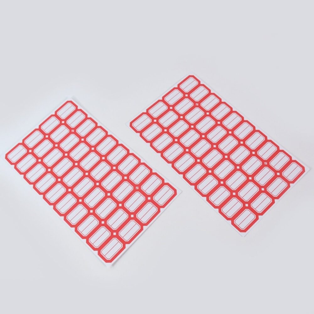 Writable Label Sticker Sheet – Bold Red Border for Easy Identification