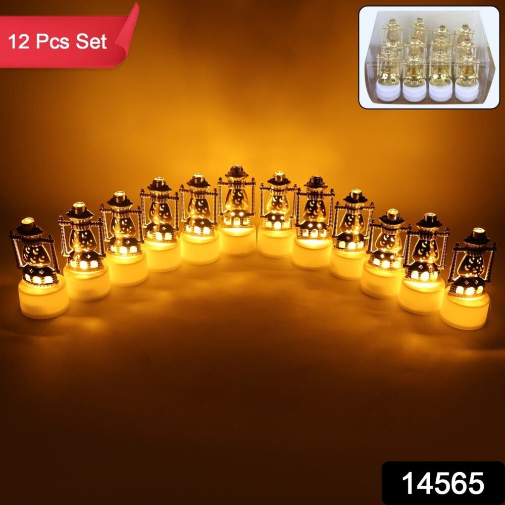 Lantern Style Flameless LED Candles – Safe Vintage Ambience (12 Pc)