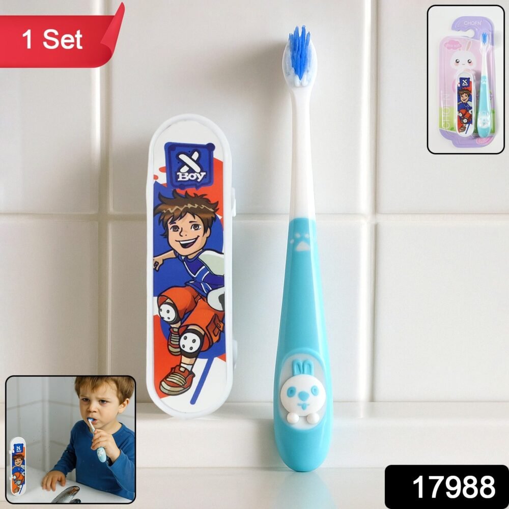 Kids Toothbrush with Cartoon Sketchboard Toy – Soft Bristles & Fun Design