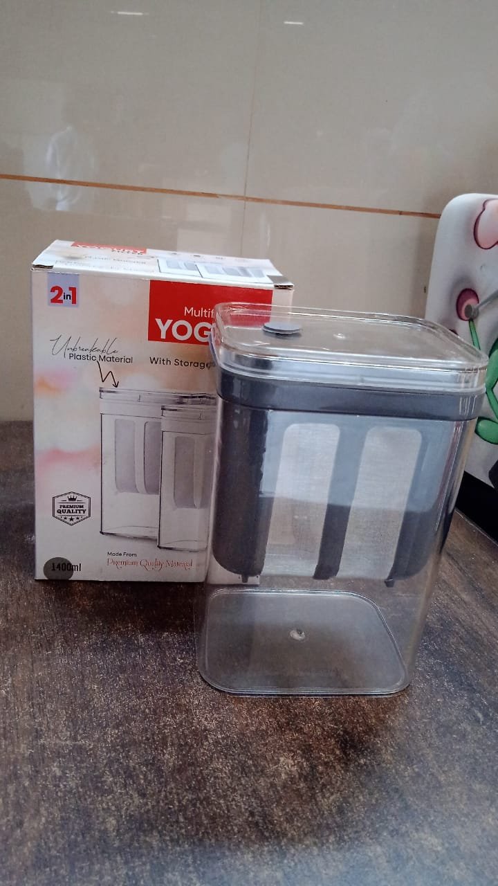 Yogurt Strainer with Storage Container – 1100ml Plastic & Steel