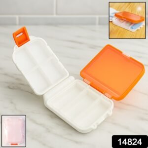 Pill Organizer Box – Dual-Sided with 8 Secure Compartments