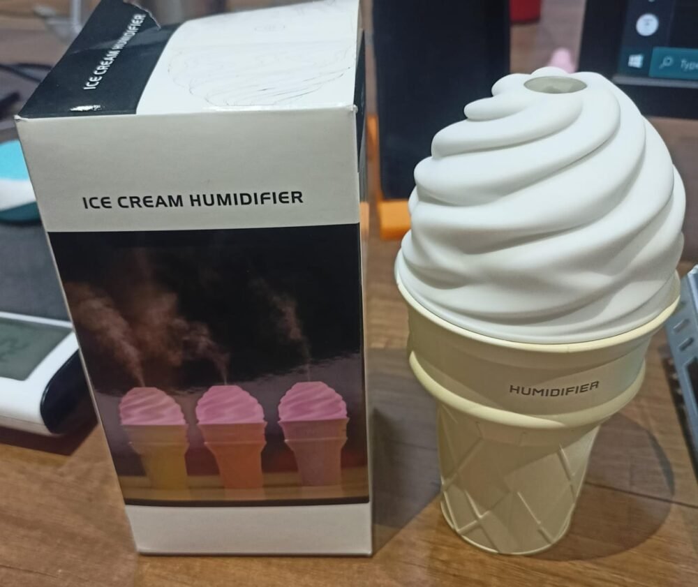 Ice Cream Cone Humidifier – Portable Air Freshener with LED