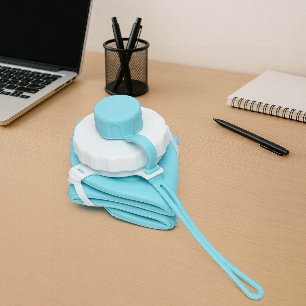 foldable-water-bottle-08.jpg 600ml Collapsible Silicone Water Bottle – Foldable & Leakproof