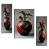 Flower Vase Wall Art – Vibrant Floral 3-Panel MDF Frame