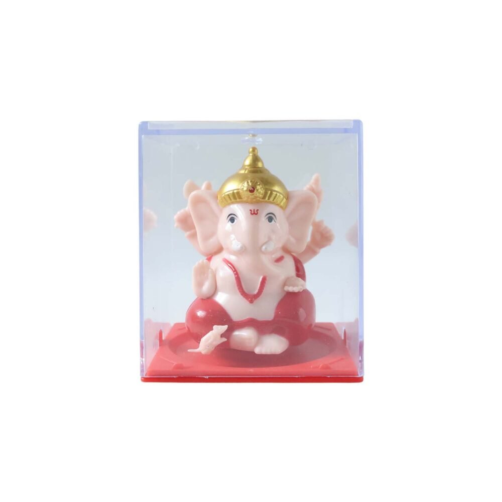 ganesh6.jpg Hand-Moving Small Ganesha Idol – Vibrant Red & Gold Decor