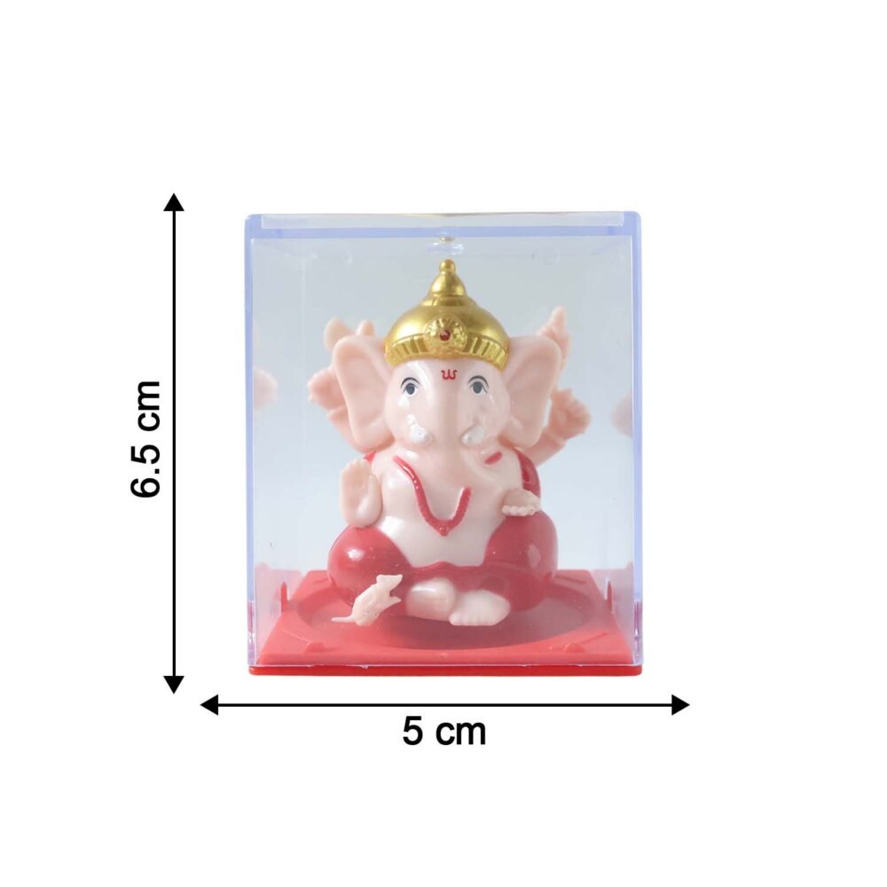 ganesh7.jpg Hand-Moving Small Ganesha Idol – Vibrant Red & Gold Decor