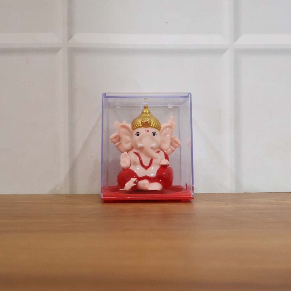 ganesh8.jpg Hand-Moving Small Ganesha Idol – Vibrant Red & Gold Decor