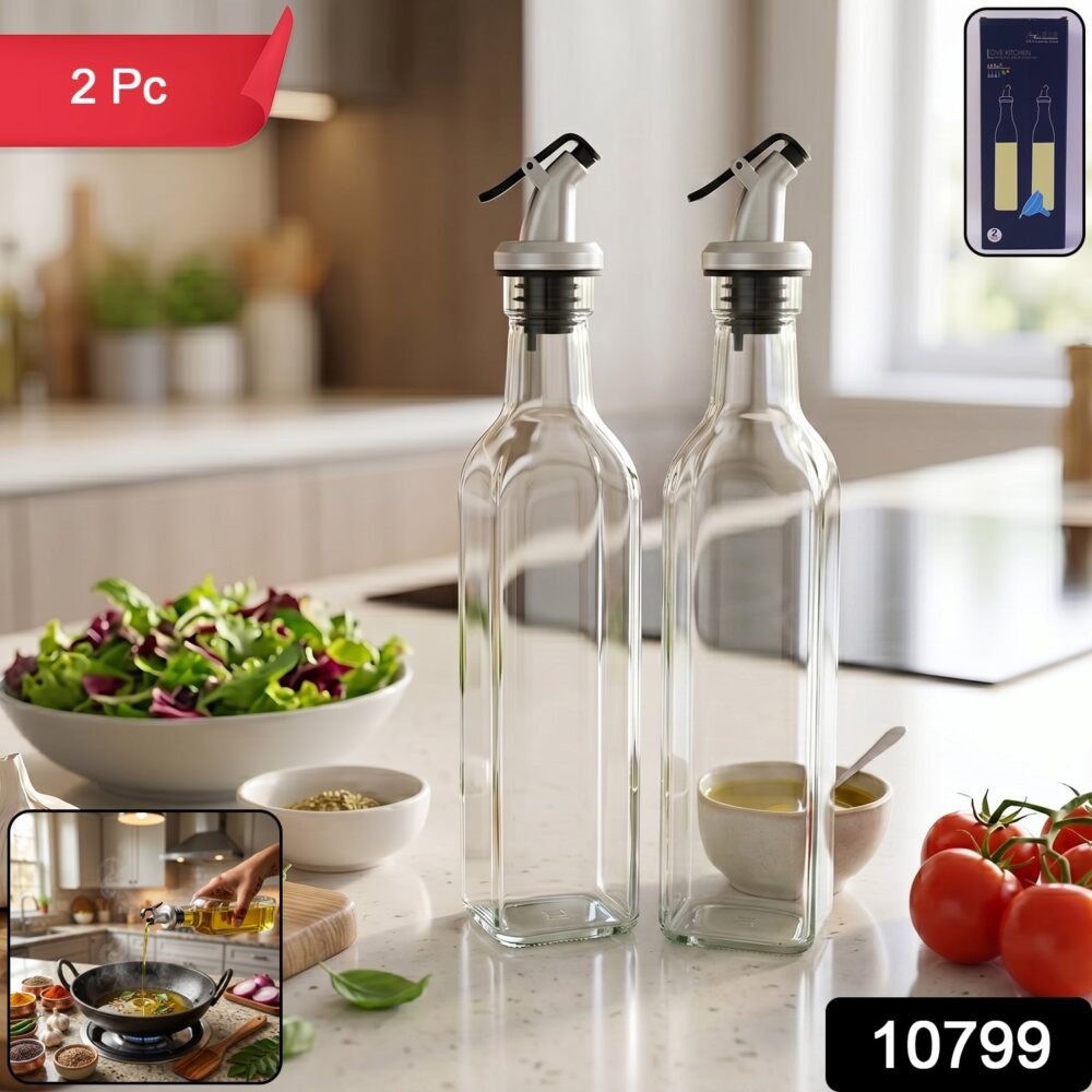 Glass Oil Dispenser Set – Leak-Proof & Stylish Kitchen Accessory