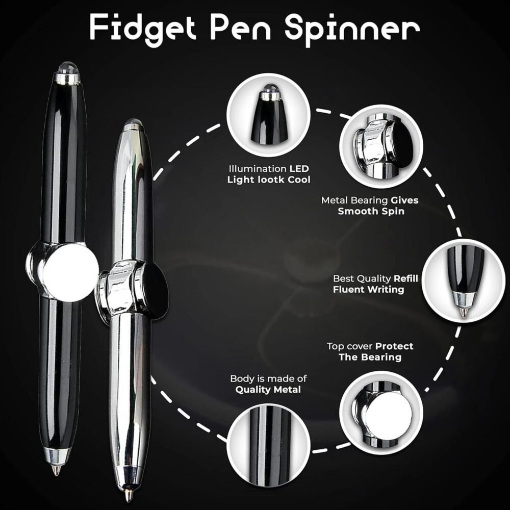 Multifunction Spinner Pen – Stress Relief & Writing with LED light