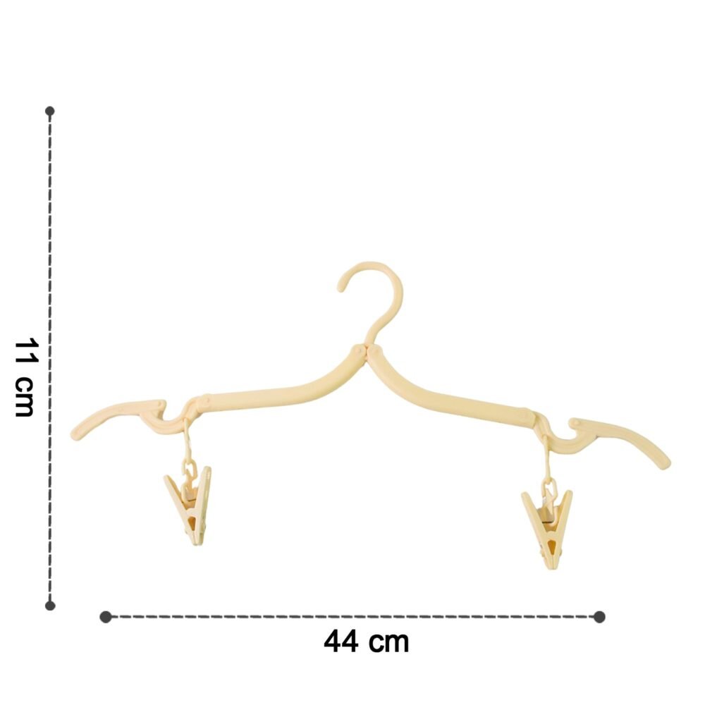 Foldable Cloth Hanger with Dual Clips – Space-Saving Laundry Organizer