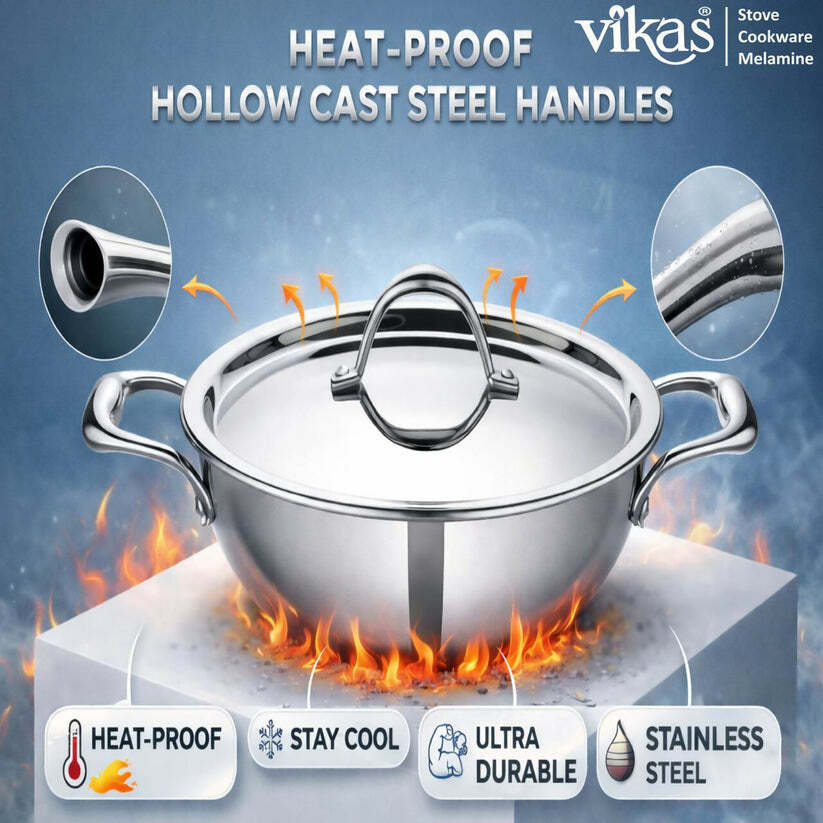 imageedit_0_2725319731 Kadai with Lid – Heavy Duty Stainless Steel Construction for Versatile Cooking - 180MM