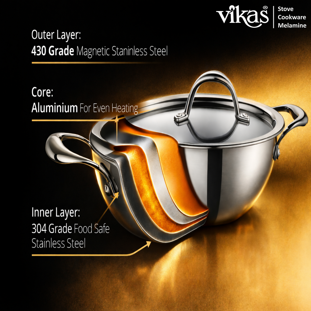 imageedit_0_4274472844 Kadai with Lid – Heavy Duty Stainless Steel Construction for Versatile Cooking - 180MM