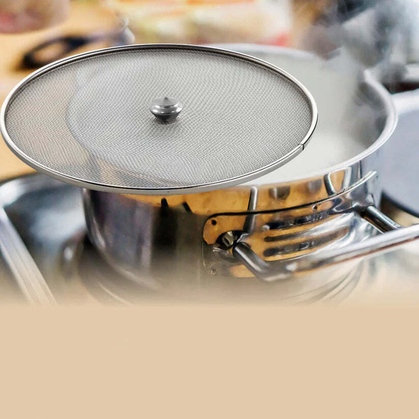imageedit_0_4397846583 Stainless Steel Food Net Cover – 8 Inch Fine Mesh Splatter Guard