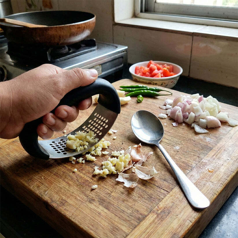 imageedit_0_7535671198 Garlic Press Tool – Heavy-Duty & Ergonomic Kitchen Set